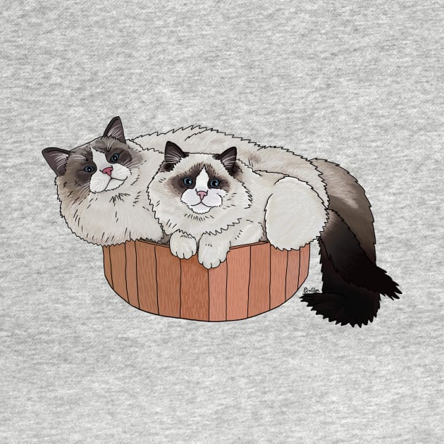 Ragdoll Cat Cuddle Pile by EcoElsa